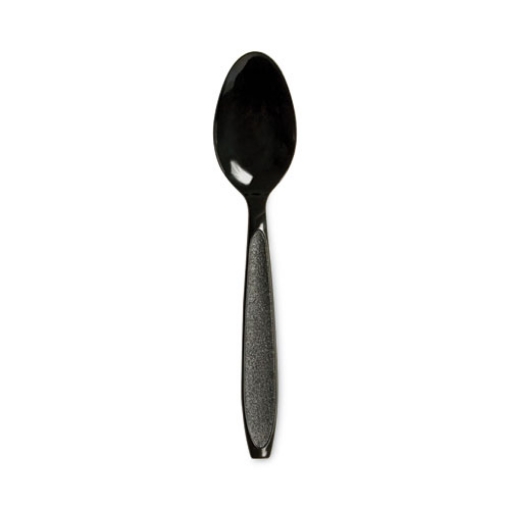 Picture of Impress Heavyweight Full-Length Polystyrene Cutlery, Teaspoon, Black, 1,000/Carton