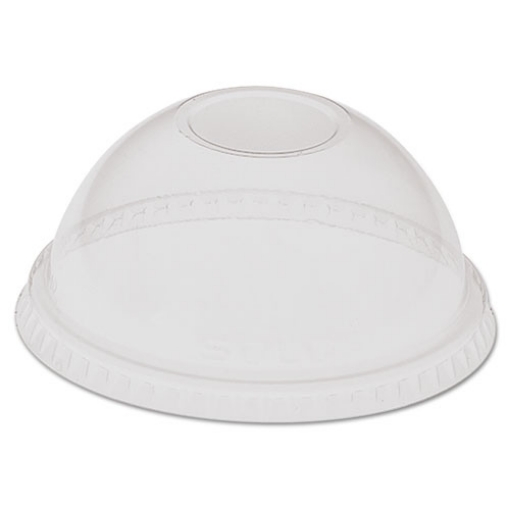 Picture of dome-top cold cup lids, fits 28 oz to 32 oz cups, clear, plastic, 500/carton