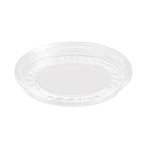 Picture of Bare Eco-Forward RPET Deli Container Lids, ProPlanet Seal, Recessed Lid, Fits 8 oz, Clear, Plastic, 50/Pack, 10 Packs/Carton