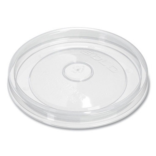 Picture of Flexstyle DSP Paper Food Containers Lids, For 16 oz Paper Containers, 3.96" Diameter x 0.4"h, Clear, 500/Carton