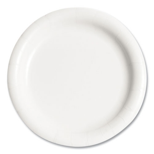 Picture of Bare Eco-Forward Clay-Coated Mediumweight Paper Plate, ProPlanet Seal, 9" dia, White, 125/Pack, 4 Packs/Carton