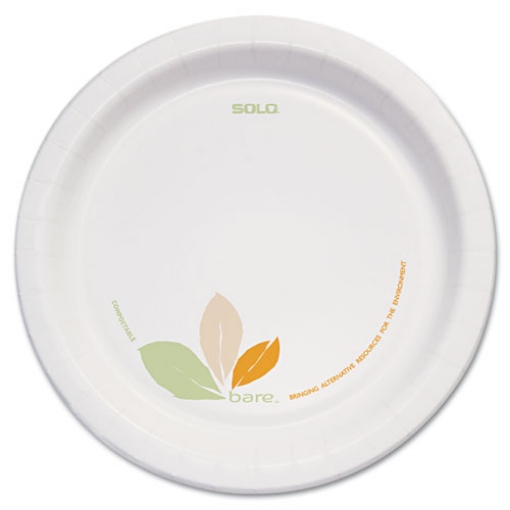 Picture of Bare Eco-Forward Paper Dinnerware Perfect Pak, ProPlanet Seal, Plate, 8.5" dia, Green/Tan, 125/Pack, 2 Packs/Carton