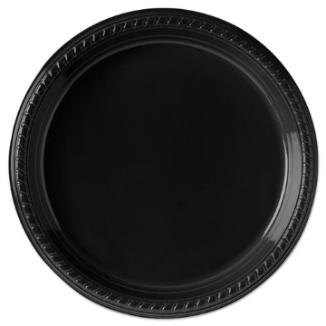 Picture of Party Plastic Plates, 10.25 Dia", Black, 500/carton