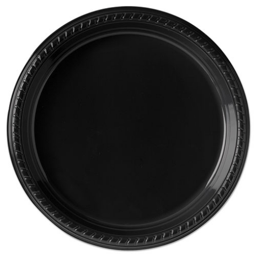 Picture of Party Plastic Plates, 10.25 Dia", Black, 500/carton