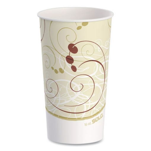 Picture of Double Sided Poly (DSP) Paper Cold Cups, 16 oz,  Beige/White, 50/Sleeve, 20 Sleeves/Carton