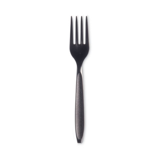 Picture of Reliance Classic Plastic Cutlery, Medium Heavyweight, Fork, Black, 1,000/Carton