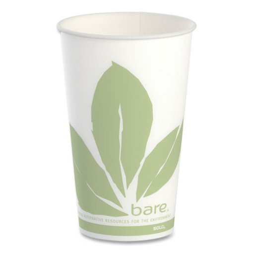 Picture of Bare Eco-Forward Paper Cold Cups, ProPlanet Seal, 16 oz, Green/White, 100/Sleeve 10 Sleeves/Carton