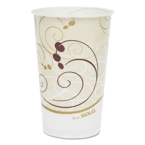 Picture of Symphony Treated-Paper Cold Cups, ProPlanet Seal, 16 oz, White/Beige/Red, 50/Bag, 20 Bags/Carton