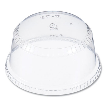 Picture of SoloServe PET Sundae Cup Lids, Fits 5.5 oz to 12 oz Cups, Clear, 1,000/Carton