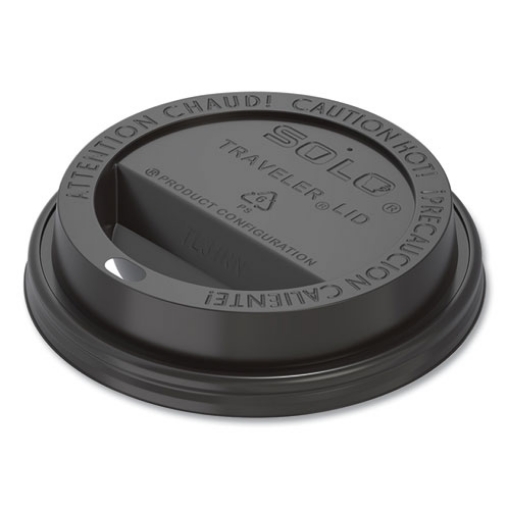 Picture of Traveler Cappuccino Style Dome Lid, Fits 10 oz Cups, Black, 1,000/Carton