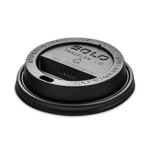 Picture of Traveler Cappuccino Style Dome Lid, Fits 8 oz Cups, Black, 1,000/Carton