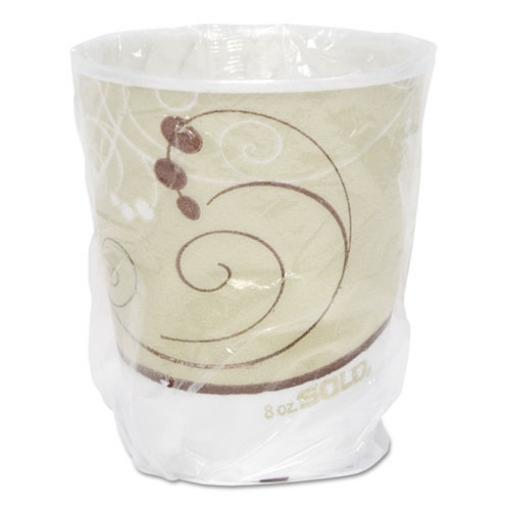 Picture of Trophy Plus Dual Temperature Insulated Cups In Symphony Design, 9 Oz, Beige, Individual Wrapped, 900/carton