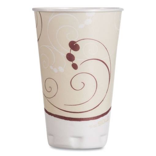 Picture of Trophy Plus Dual Temperature Insulated Cups In Symphony Design, 16 Oz, Beige, 50/pack, 15 Packs/carton