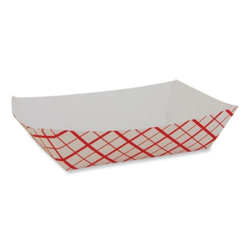 Picture of Paper Food Baskets, 0.25 lb Capacity, 4 x 2.68 x 1.03, Red/White, Paper, 1,000/Carton