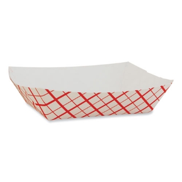 Picture of Paper Food Baskets, 6 oz Capacity, 4.29 x 2.85 x 1.09, Red/White, Paper, 1,000/Carton