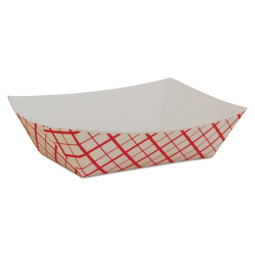 Picture of Paper Food Baskets, 0.5 lb Capacity, 4.58 x 3.2 x 1.25, Red/White, Paper, 1,000/Carton