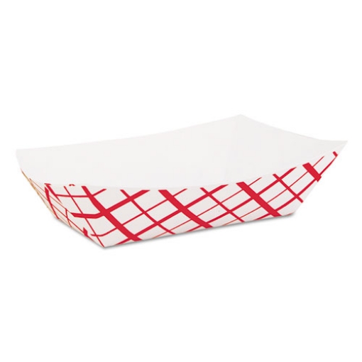 Picture of Paper Food Baskets, 2.5 lb Capacity, Red/White, Paper, 500/Carton