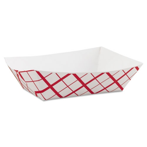 Picture of paper food baskets, 3 lb capacity, 7.2 x 4.95 x 1.94, red/white, paper, 500/carton