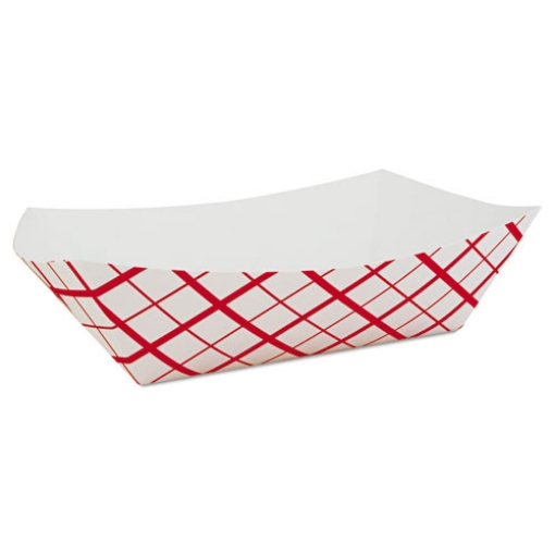 Picture of paper food baskets, 10 lb capacity, 9.84 x 6.97 x 3.13, red/white, paper, 250/carton