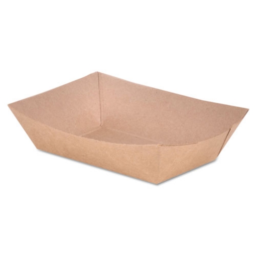 Picture of Eco Food Trays, 0.25 lb Capacity, 4 x 2.68 x 1.03, Brown Kraft, Paper, 1,000/Carton