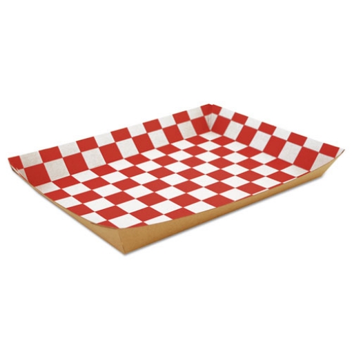 Picture of Paper Food Baskets, 10.5 x 7.5 x 1.5, Brown/Red/White, Paper, 250/Carton