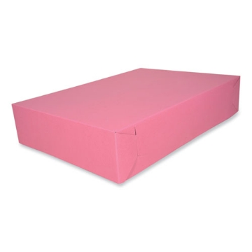 Picture of Pink Two-Piece Non-Window Bakery Box, 19.5 x 14 x 4, Pink, Paper, 100/Carton