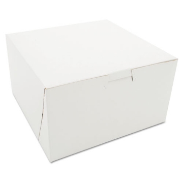 Picture of White One-Piece Non-Window Bakery Boxes, 7 x 7 x 4, White, Paper, 250/Carton