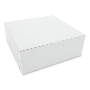 Picture of White One-Piece Non-Window Bakery Boxes, 8 x 5 x 3, White, Paper, 250/Carton