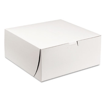 Picture of White One-Piece Non-Window Bakery Boxes, 9 x 9 x 4, White, Paper, 200/Carton