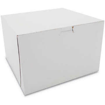 Picture of White One-Piece Non-Window Bakery Boxes, 9 x 9 x 6, White, Paper, 100/Carton