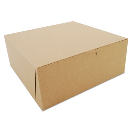 Picture of Kraft One-Piece Non-Window Bakery Boxes, 10 x 10 x 4, Brown, Paper, 100/Bundle