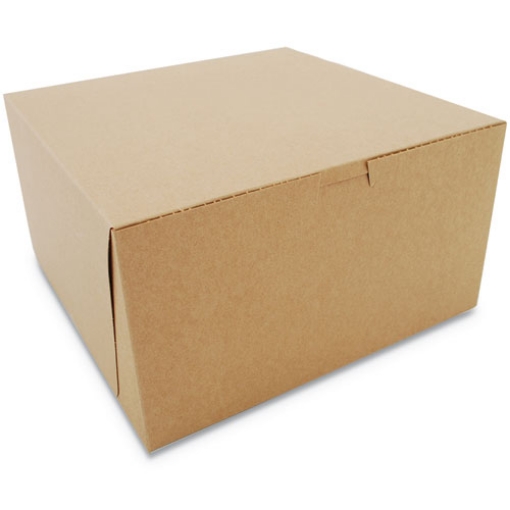 Picture of Kraft One-Piece Non-Window Bakery Boxes, 10 x 10 x 5.5, Brown, Paper, 100/Carton