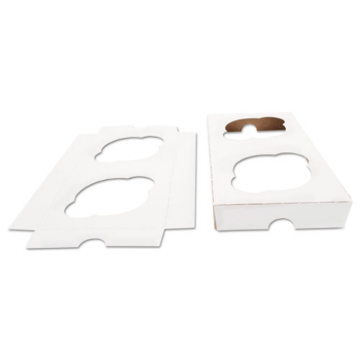 Picture of Cupcake Holder Inserts, 2-Cupcake Holder, 7.88 x 3.88 x 0.88, White/Kraft, Paper, 200/Carton