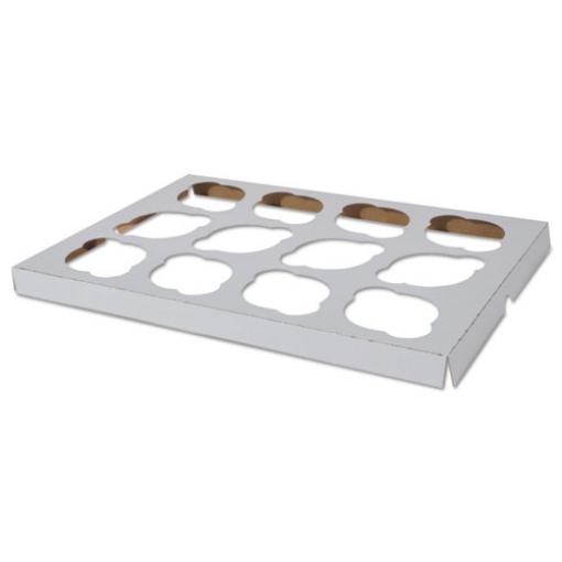 Picture of Cupcake Holder Inserts, 12-Cupcake Holder, 9.88 x 13.88 x 0.88, White/Kraft, Paper, 200/Carton