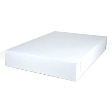 Picture of White Two-Piece Non-Window Bakery Boxes, 26 x 18.5 x 4, White, Paper, 25/Carton