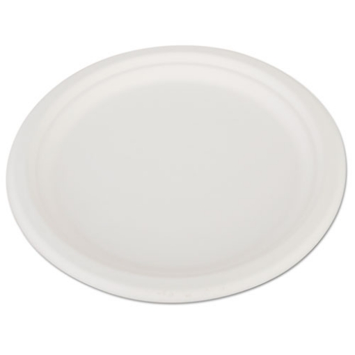 Picture of Champware Heavyweight Bagasse Dinnerware, Plate, 10" Dia, White, 500/carton