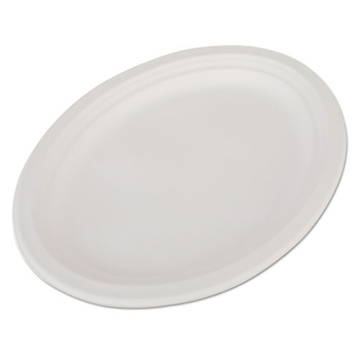 Picture of Champware Molded Fiber Platter, Oval, 12.5 X 10, White, 125/pack, 4 Packs/carton