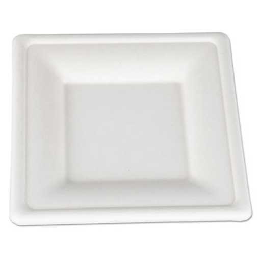 Picture of Champware Molded Fiber Tableware, Square, 6 X 6, White, 125/pack, 4 Packs/carton