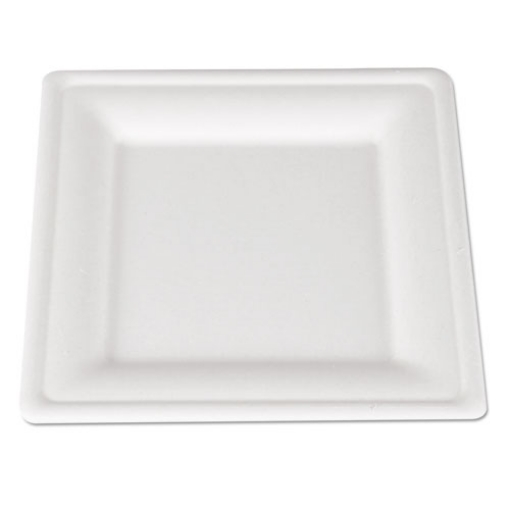 Picture of Champware Molded Fiber Tableware, Square, 8 X 8, White, 125/pack, 4 Packs/carton