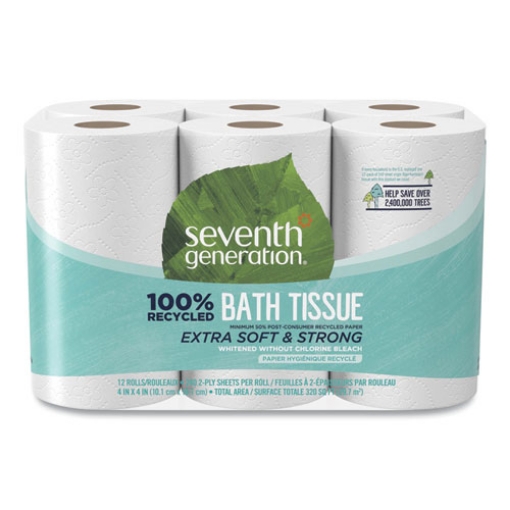 Picture of 100% Recycled Bathroom Tissue, Septic Safe, 2-Ply, White, 240 Sheets/Roll, 12 Rolls/Pack, 4 Packs/Carton