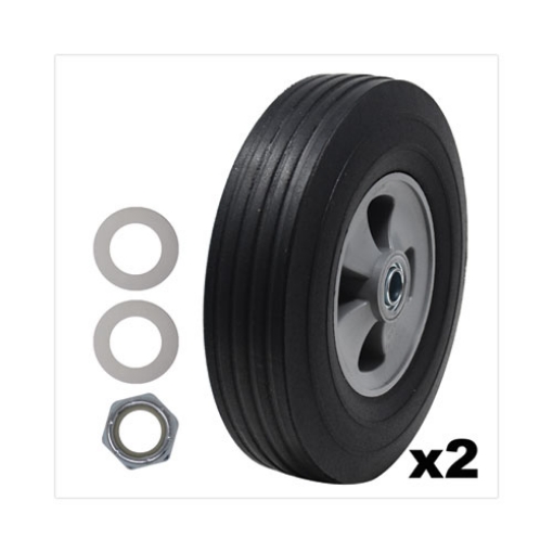 Picture of Tilt Truck Wheels, 340 lb Weight Capacity (170 lb Per Wheel), 10" Wheel, Black, 2/Set