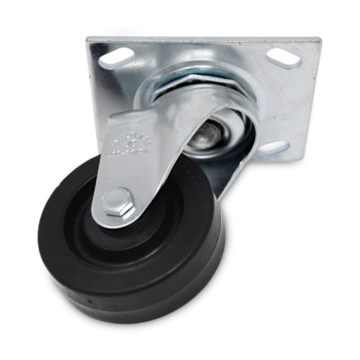 Picture of Replacement Plate Casters, Rigid Mount Plate, 3.5" Rubber Wheel, Black