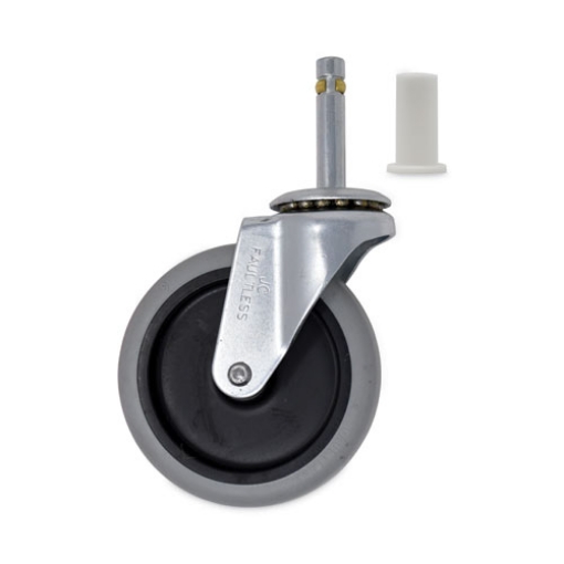 Picture of Replacement Bayonet-Stem Swivel Casters, Grip Ring Stem, 4" Soft Rubber Wheel, Black