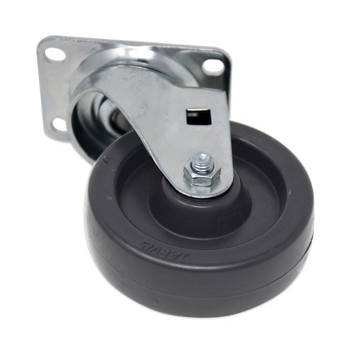 Picture of Replacement Plate Casters, Rigid Mount Plate, 4" Phenolic Wheel, Black