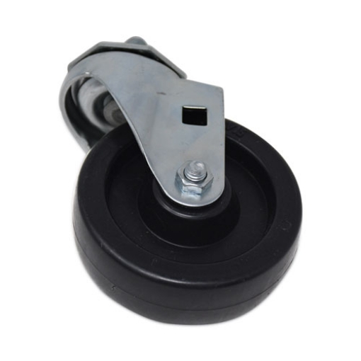 Picture of Replacement Bayonet-Stem Swivel Casters, Threaded Stem (0.5" x 1"), 4" Hard Rubber Wheel, Black