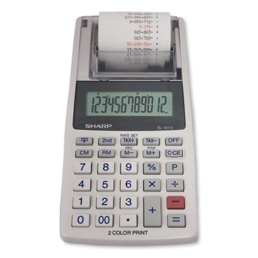 Picture of EL-1611V Printing Calculator, Black/Red Print, 2 Lines/Sec