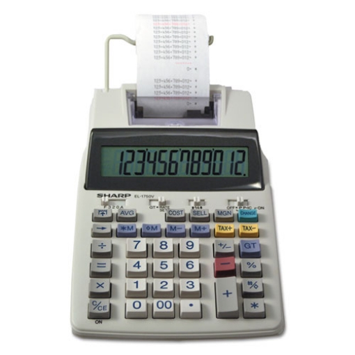 Picture of El-1750v Two-Color Printing Calculator, Black/red Print, 2 Lines/sec