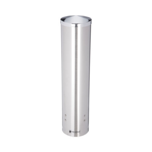 Picture of Water Cup Dispenser with Removable Cap, For 4.5 oz to 7 oz Cone and  6 oz to 12 oz Flat Cups, Stainless Steel, 6/Carton