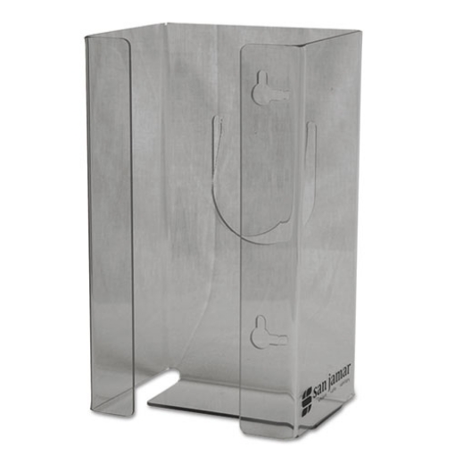 Picture of CLEAR PLEXIGLAS DISPOSABLE GLOVE DISPENSER, 1-BOX, PLEXIGLAS, CLEAR, 5.5 X 3.75 X 10