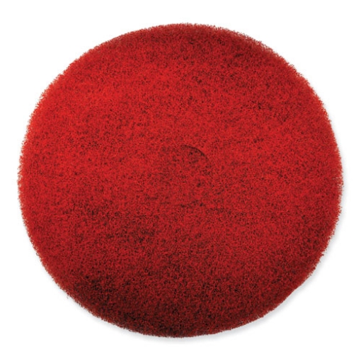 Picture of EZ CARE Heavy Duty Scrub Pad, 13" Diameter, Red/Gray, 5/Carton